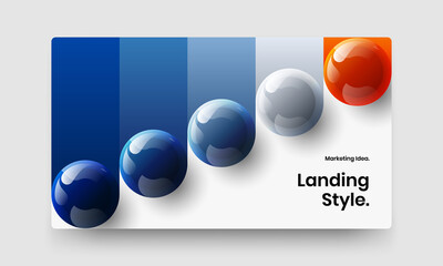 Unique realistic spheres website illustration. Minimalistic flyer design vector concept.