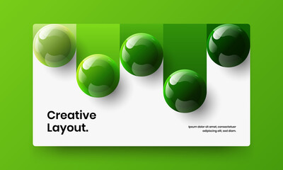 Multicolored company cover vector design concept. Bright 3D spheres landing page template.