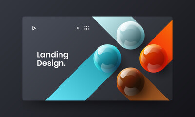 Multicolored poster design vector concept. Modern 3D balls booklet illustration.