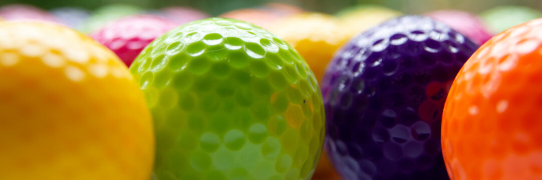 colourful golf ball web banner