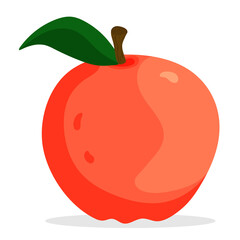 Vector red apple. Healthy food design. Fruit illustration