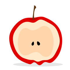 Vector red apple. Healthy food design. Fruit flat illustration