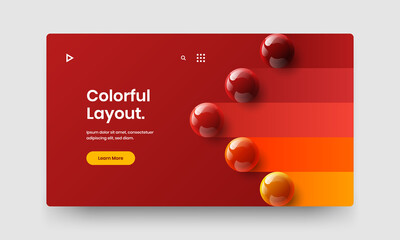 Multicolored presentation design vector template. Original 3D balls poster concept.