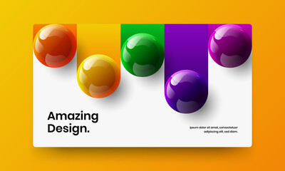 Amazing cover vector design illustration. Fresh realistic spheres annual report layout.