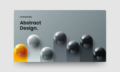 Isolated 3D spheres landing page illustration. Simple booklet vector design concept.