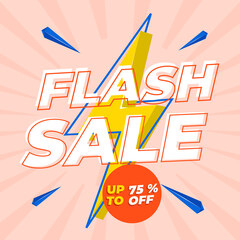 Flash Sale banner template design illustration