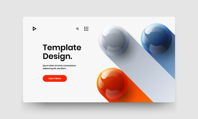Minimalistic corporate cover vector design illustration. Clean 3D spheres web banner concept.