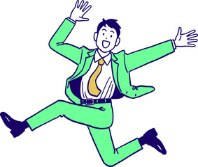 飛ぶビジネスマン