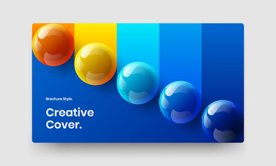 Vivid handbill vector design layout. Creative 3D balls banner illustration.