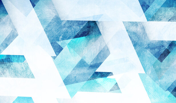 Abstract blue white polygonal 3d background with concrete texture