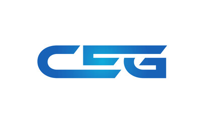Connected CEG Letters logo Design Linked Chain logo Concept - obrazy, fototapety, plakaty