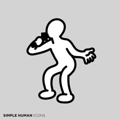 シンプルな人物のポーズイラスト　「歌手」