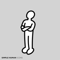シンプルな人間のアイコンシリーズ　「考える人」 - obrazy, fototapety, plakaty