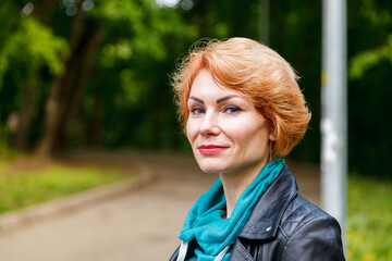 Fototapeta premium beautiful girl walking in summer park