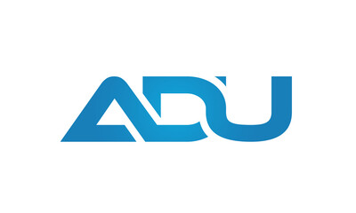 Connected ADU Letters logo Design Linked Chain logo Concept

