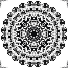 hand drawing zentangle mandalas.Hand drawn mandala with moon, yin yang, om symbol in vector. Perfect set for surface of design, textiles, posters, tattoos in indian yoga style