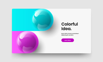 Bright 3D spheres company identity template. Amazing poster vector design illustration.