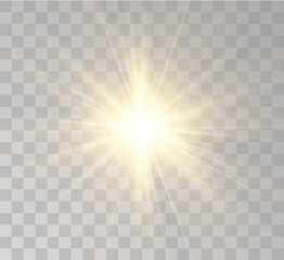 Transparent yellow sunlight special lens flash light effect. Front solar flare lenses	