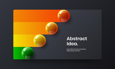 Unique 3D balls website screen layout. Abstract corporate cover design vector concept.
