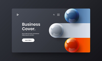 Geometric realistic balls corporate identity layout. Amazing cover vector design illustration.
