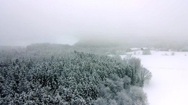  Snowy Winterberg Fly By Farm Fog