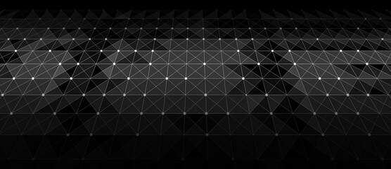 Abstract network of particles, lines and triangles. Technology connection. Digital background. 3d vector illustration