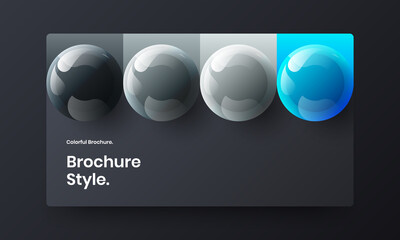 Minimalistic 3D spheres company identity illustration. Abstract flyer vector design concept.