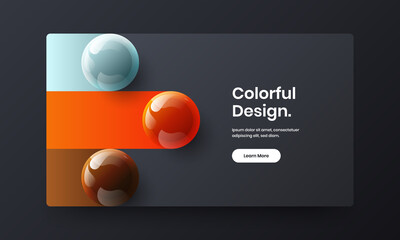 Isolated 3D spheres leaflet layout. Modern front page vector design illustration.