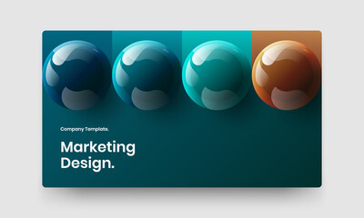 Clean cover design vector template. Modern realistic balls flyer layout.
