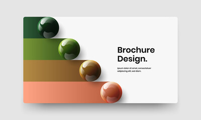 Bright realistic spheres pamphlet layout. Premium web banner design vector illustration.