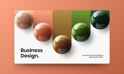 Simple 3D balls brochure illustration. Abstract cover vector design template.