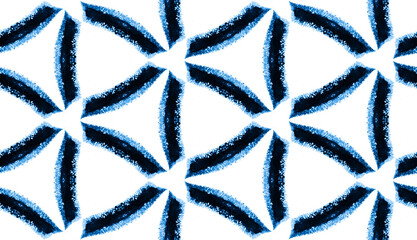 Tribal Ikat Seamless Tapestry. Indigo Bohemian