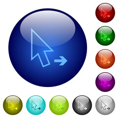 Arrow cursor right outline color glass buttons