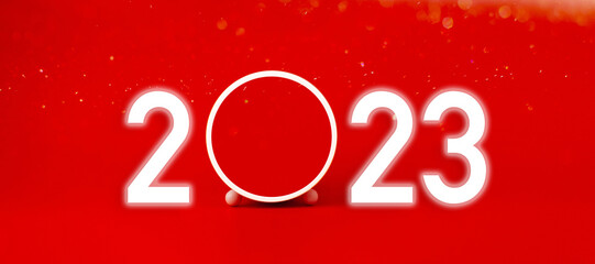 Happy New Year 2023 New Year's Day Celebration Banner, a day of happiness and hope for everyone and every day. Happy New Year.