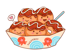 cute takoyaki cartoon japanese food