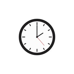 Wall clock simple flat illustration vector isolated.