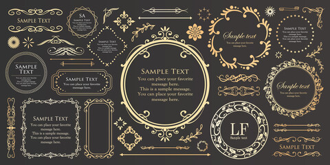 オシャレなフレーム。デザインテンプレート。ゴージャスな額のセット。