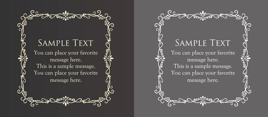 オシャレなフレーム。デザインテンプレート。ゴージャスな額のセット。