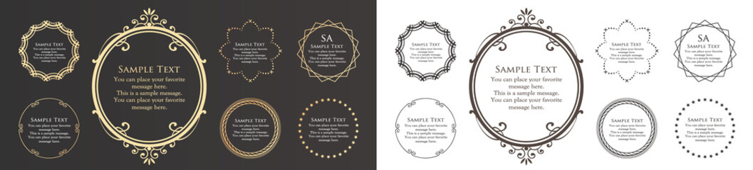 オシャレなフレーム。デザインテンプレート。ゴージャスな額のセット。