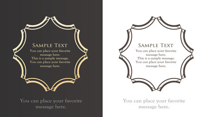 オシャレなフレーム。デザインテンプレート。ゴージャスな額のセット。