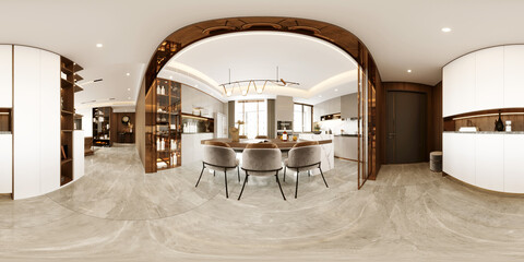 360 degrees view of  luxury home living room