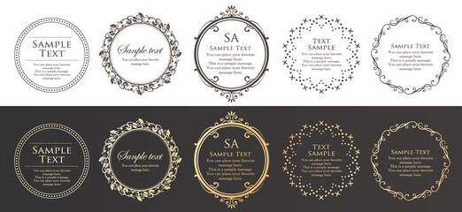 オシャレなフレーム。デザインテンプレート。ゴージャスな額のセット。