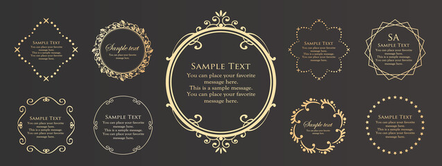 オシャレなフレーム。デザインテンプレート。ゴージャスな額のセット。