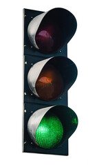 isolated Traffic Control light, its green signal