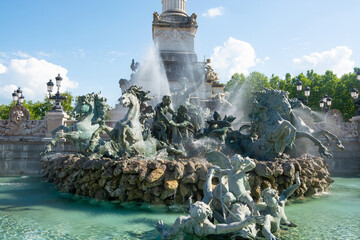 The fountain of the Girondins in Bordeaux - obrazy, fototapety, plakaty