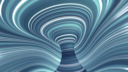 Magic swirl lines, fantasy wave data flow. Abstract whirlpool of rays 3D illustration. Soaring strings of big data