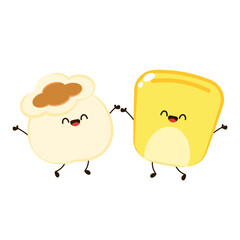 Corn and popcorn cartoon. Vector mascot, cartoon and illustration of a corn holding popcorn. Character design.