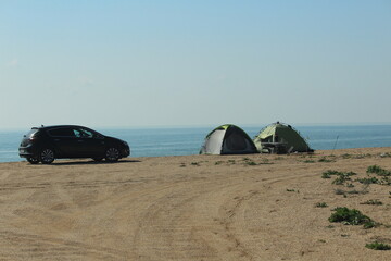 car on the beach