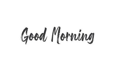 Good morning lettering text. Vector line calligraphy.