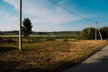 Fototapeta na wymiar View of the field in the Lipetsk region summer 2022